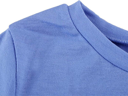 Teen Girls Fall Clothes Tunic Tops Long Sleeve Knot Front Shirts for 4-13 Years Loose Soft Casual Blouse T-Shirt Tee Y81 Sky Blue